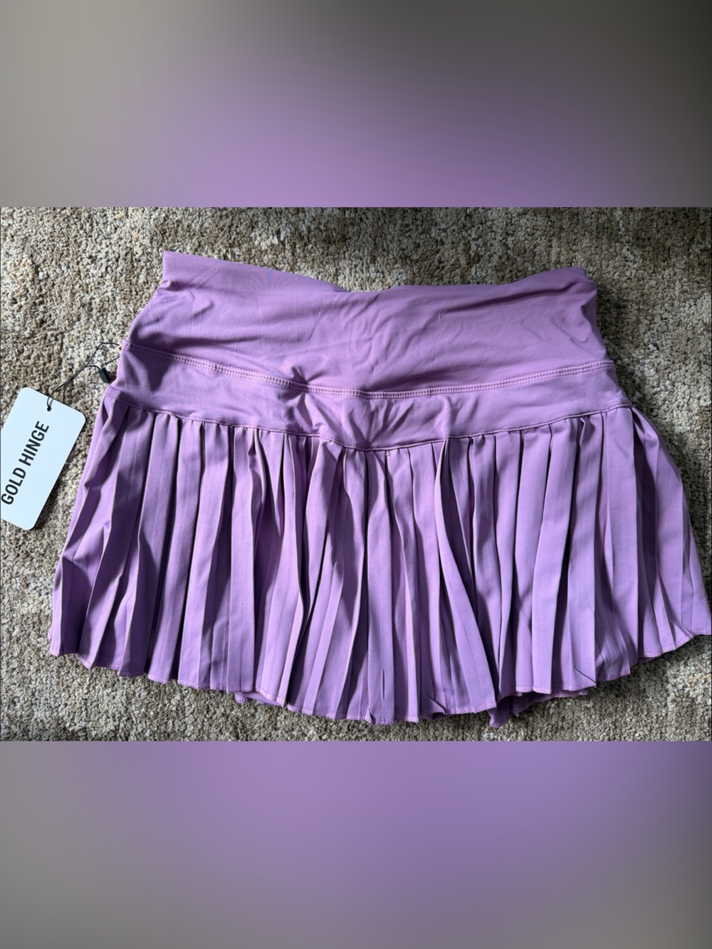 Gold Hinge Purple Pleated Skater Skirt- NWT - MEDIUM